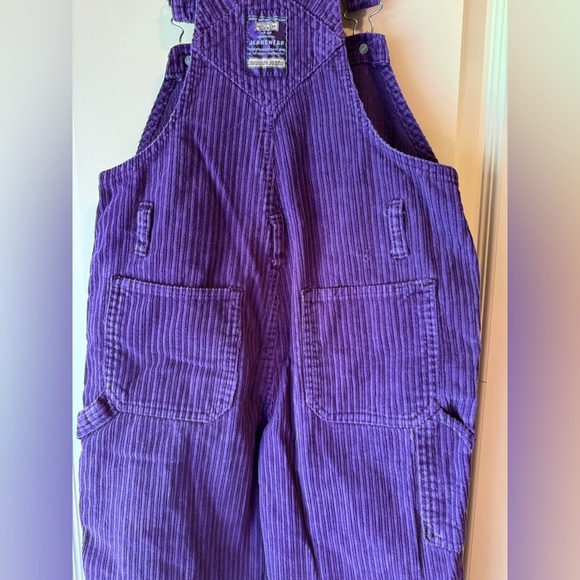 Vintage 1990s Squeeze Jeans Purple Kids One Piece Overalls Size 5 - Picture 4 of 12